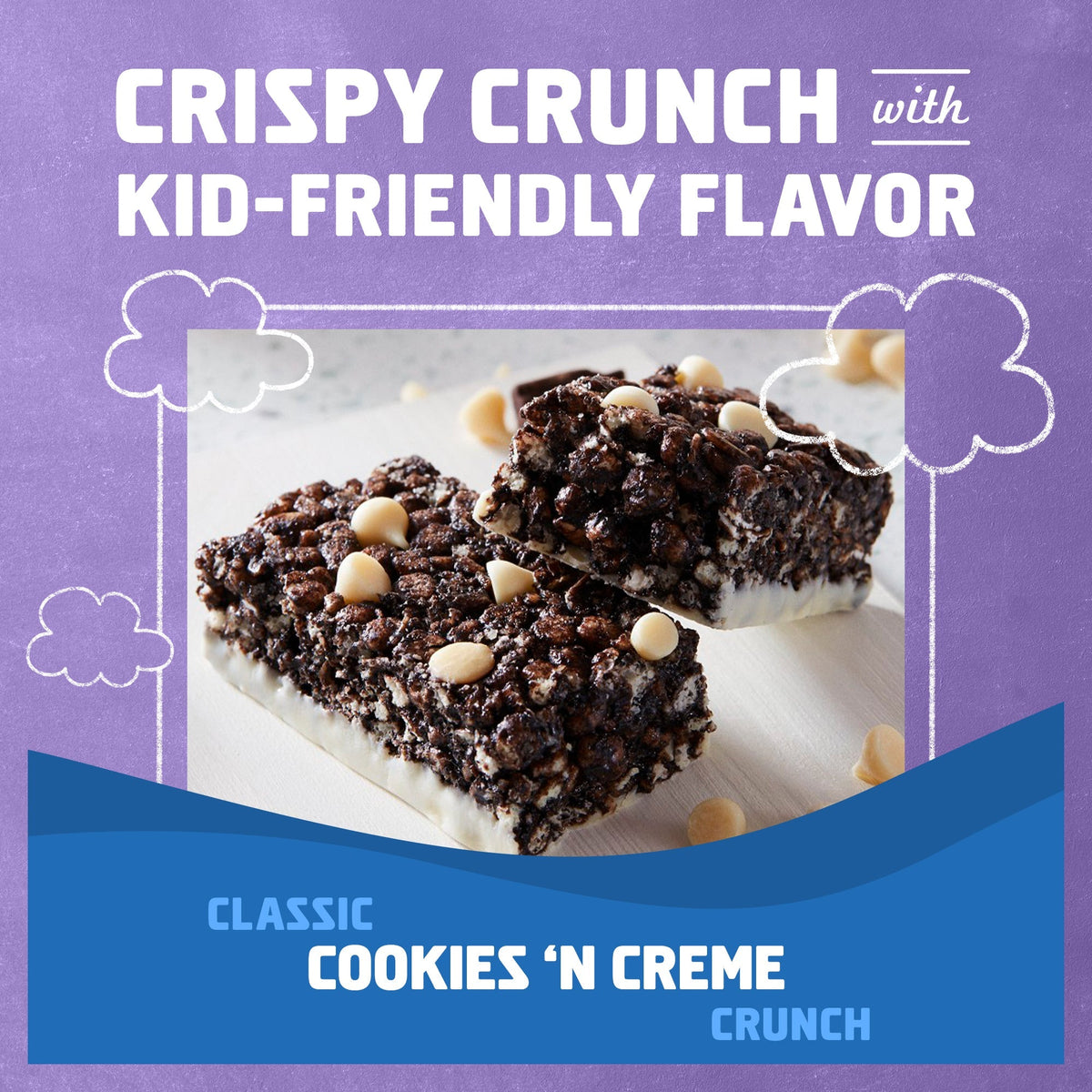 Zbar Protein Cookies 'N Creme Crispy Snack Bars, Gluten Free Protein Bars